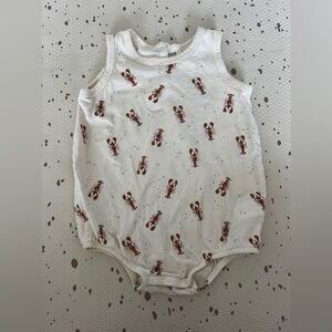 Rylee + Cru Bubble Romper in Lobsters Print 6-12m